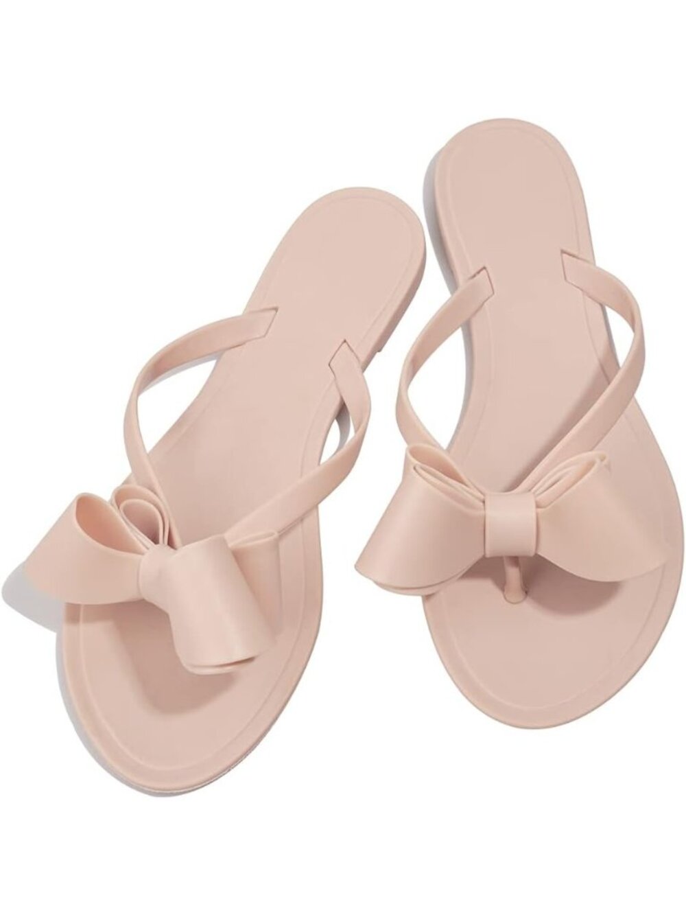 🆕Women's Nude Rivet Flip Flops Studded Thong Sandals with Bow Flat Beach